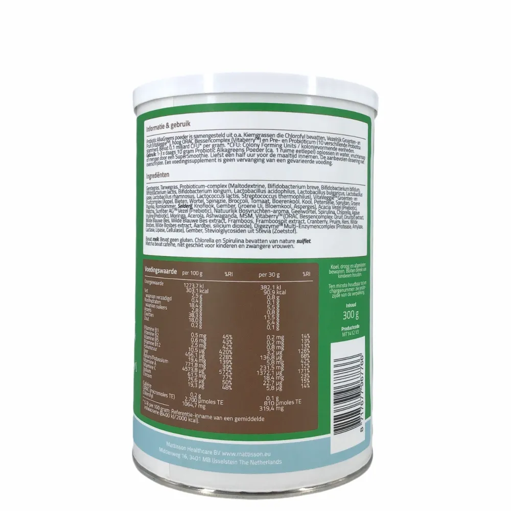 Mattisson Stress|Energie>Absolute AlkaGreens Probiotic Poeder - 300g