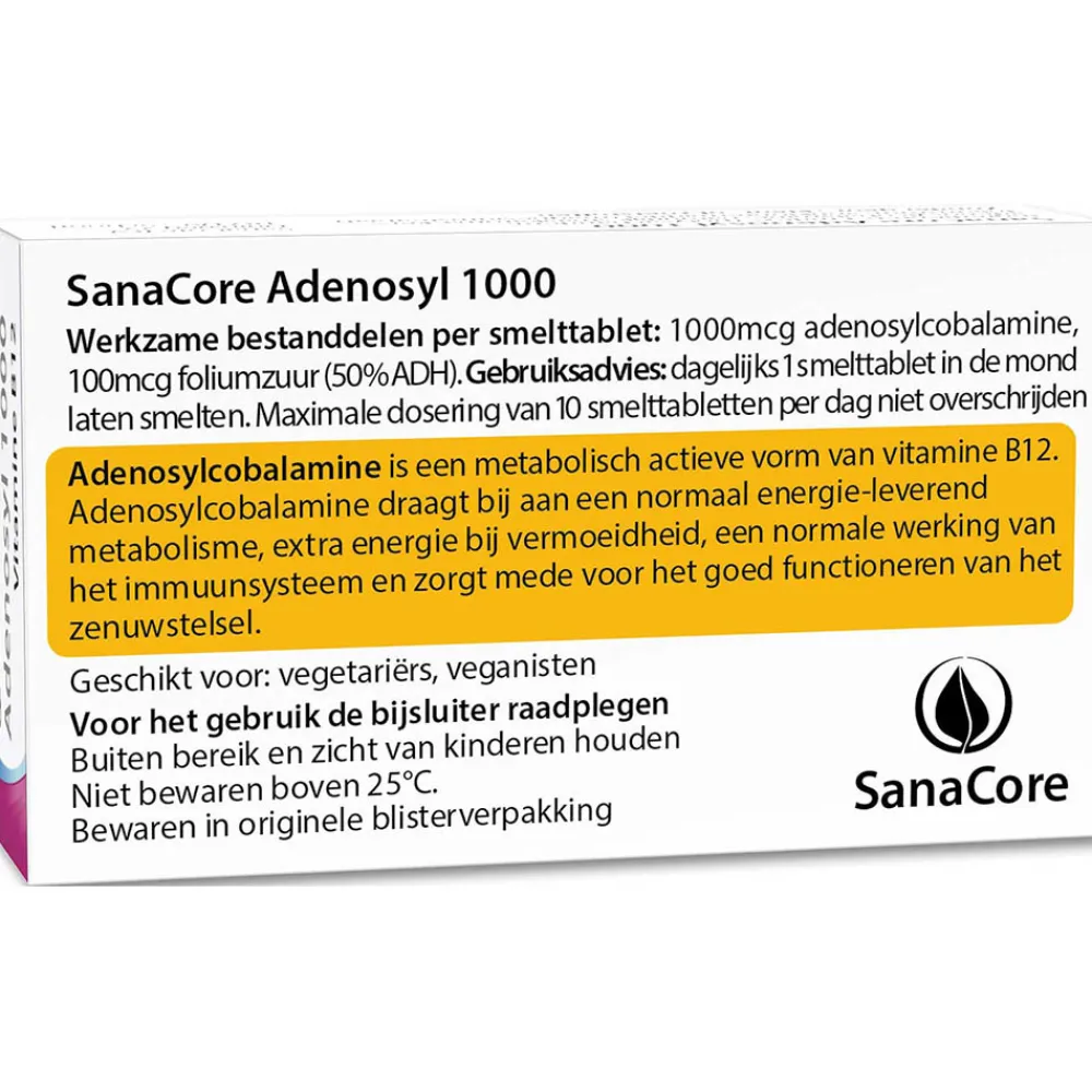 Sanacore Stress|Immuunsysteem>Adenosyl 1000 Vitamine B12 60 tabletten