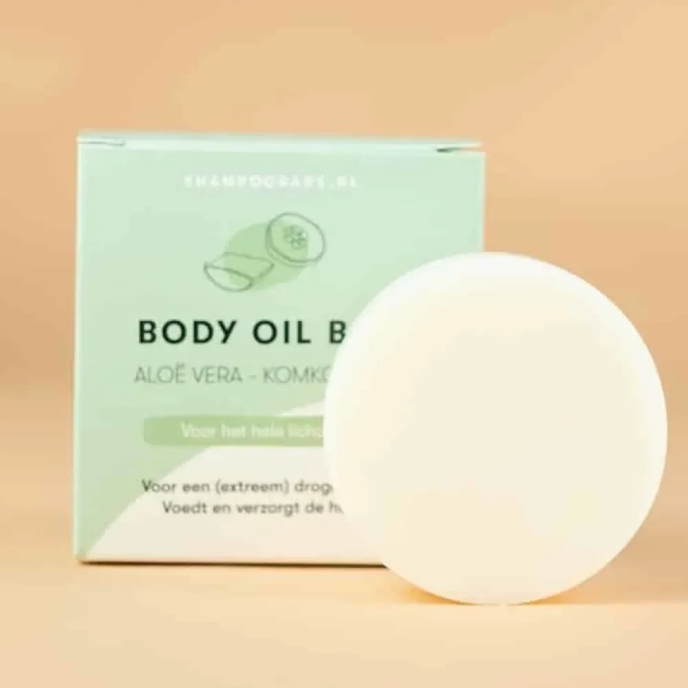 Shampoo Bars Lichaamsverzorging|Handcrème>Body Oil Bar - Aloë Vera & Komkommer - 45g