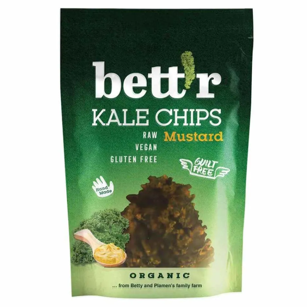 Bett'r Chips & Zoutjes>Boerenkool Chips met Mosterd en Ui - 30g - BIO