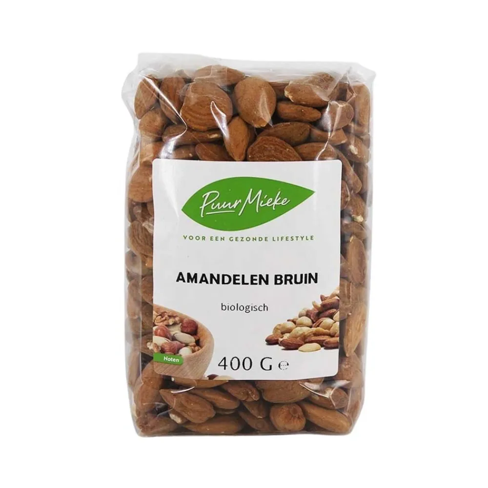 Puur Mieke Fruit & Noten|Biologische Noten>Bruine amandelen - 400g - BIO