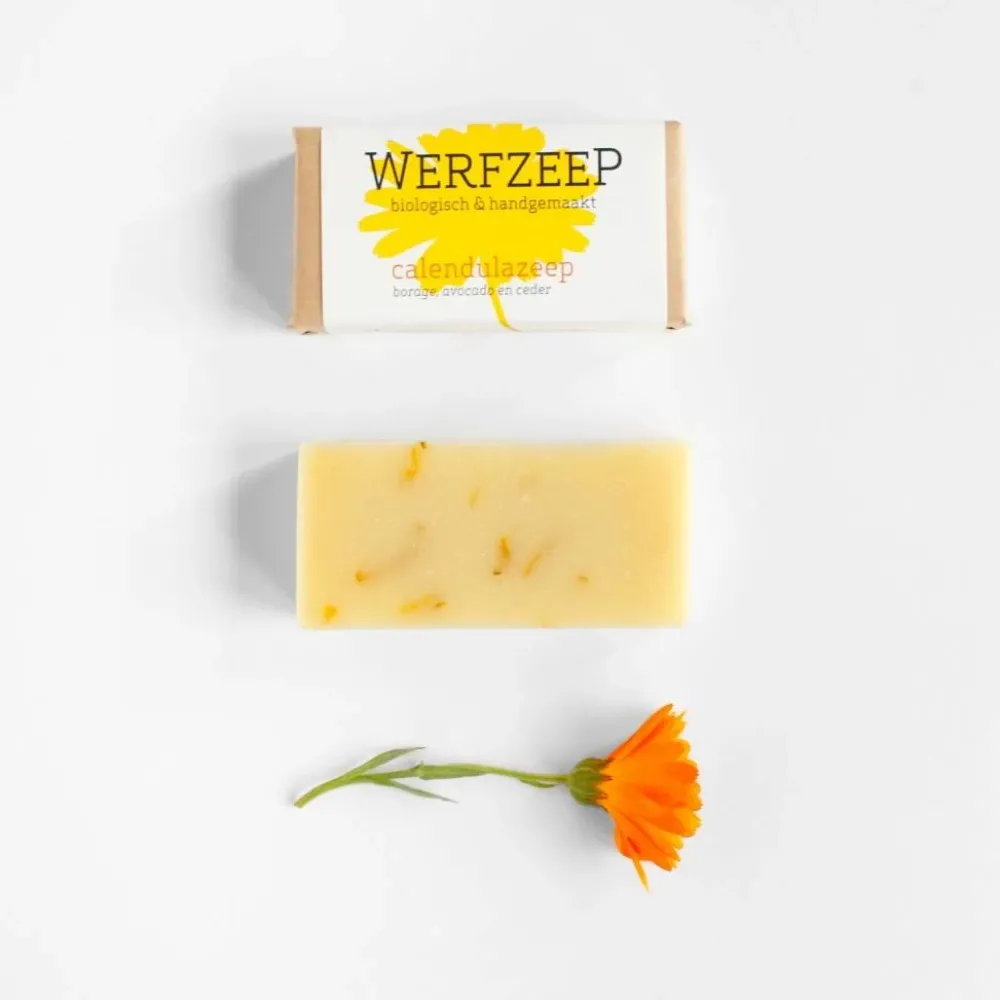 Werfzeep Reiniging|Hand- / Lichaamszeep>Calendulazeep Biologische Zeep - 100gr