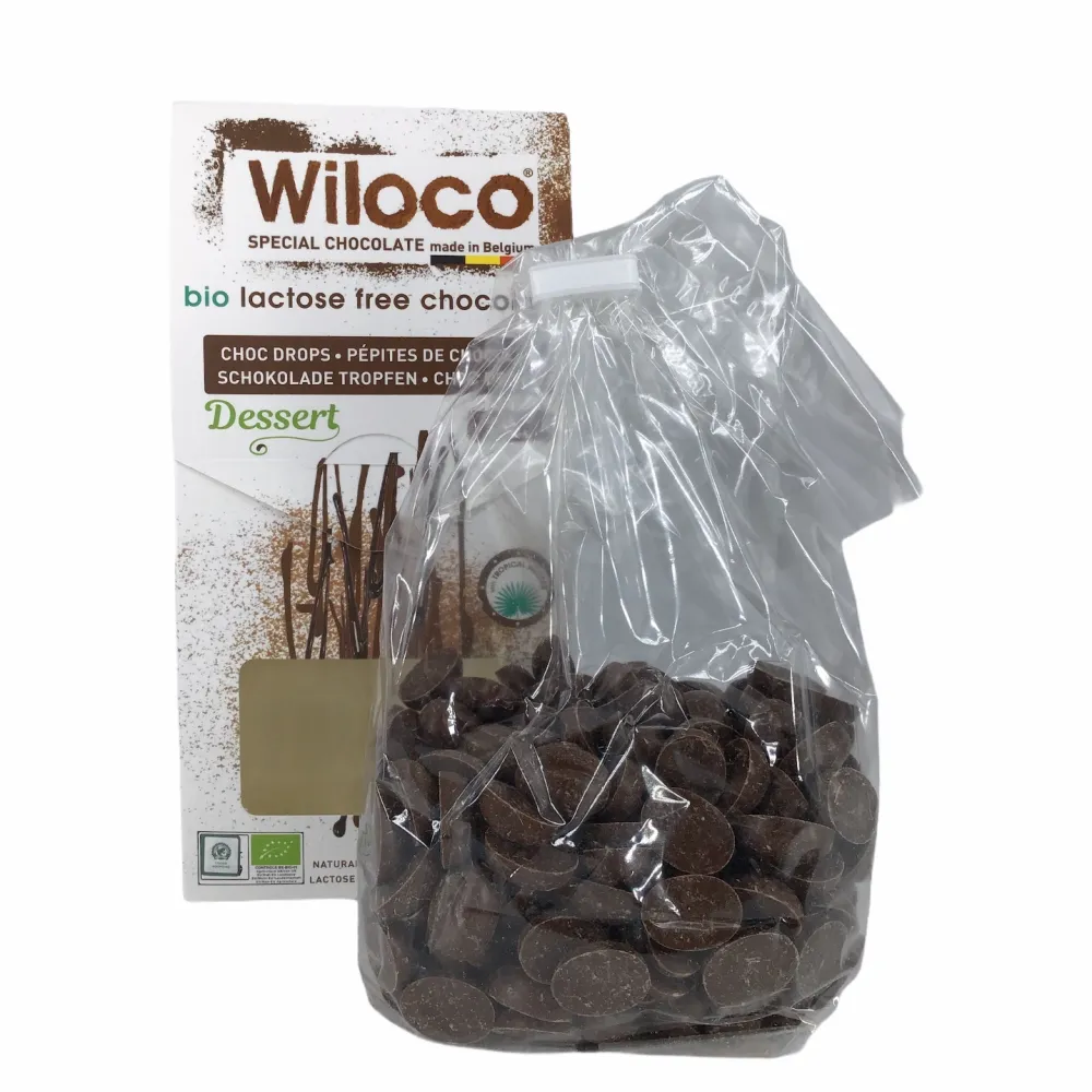 Wiloco Chocolade|Chocolade Druppels>Chocolade Druppels "Melk" Lactosevrij - 300g - BIO