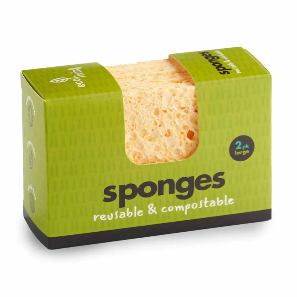 ecoLiving Afwassponsjes, Doekjes En Borstels|Afwasborstels, Doekjes En Sponsjes>Composteerbare Spons - Large - 2 stuks