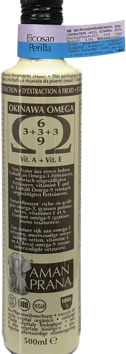 Amanprana Visolie / Omega 3 / Levertraan|Okinawaolie>Eicosan Perilla Olie (Okinawa) - 500ml - BIO
