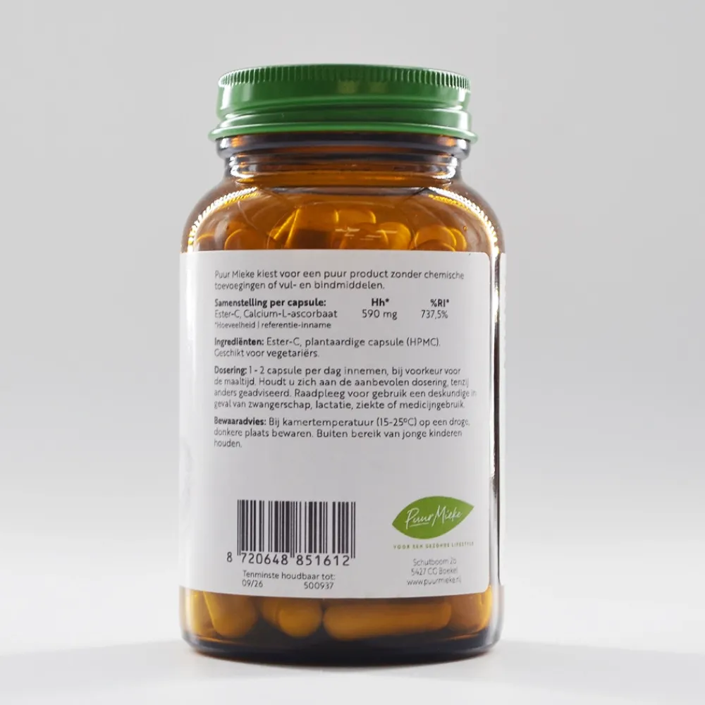 Puur Mieke Immuunsysteem|Rimpels>Ester-C Capsules - 590mg - 60 caps