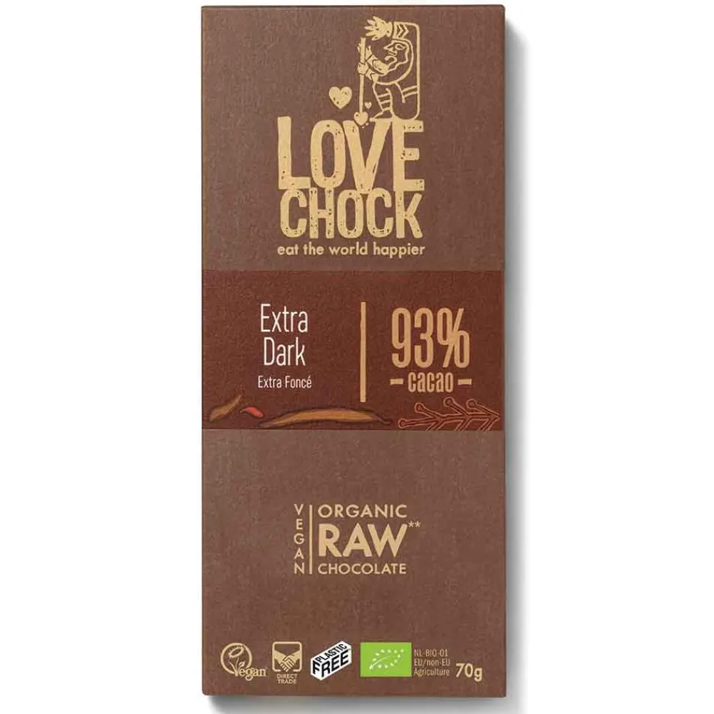 Lovechock Chocolade|Cacao>Extra Dark 93% cacao - 70g - BIO
