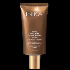 INIKA Zonnebrand|Zelfbruining>Getinte Natuurlijke Zonnebrandcrème SPF50+ - 50ml