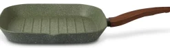 Natura Induction Grillpan - Ovenschaal>Grillpan zonder Teflon 28 cm met hout-look greep - Vegetek
