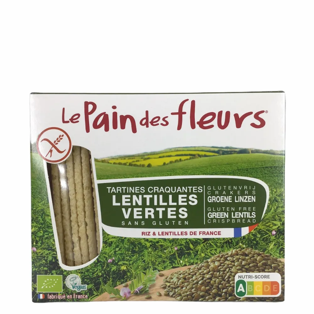 Le Pain des Fleurs Crackers En Wafels>Groene Linzen Crackers - 150gr - BIO