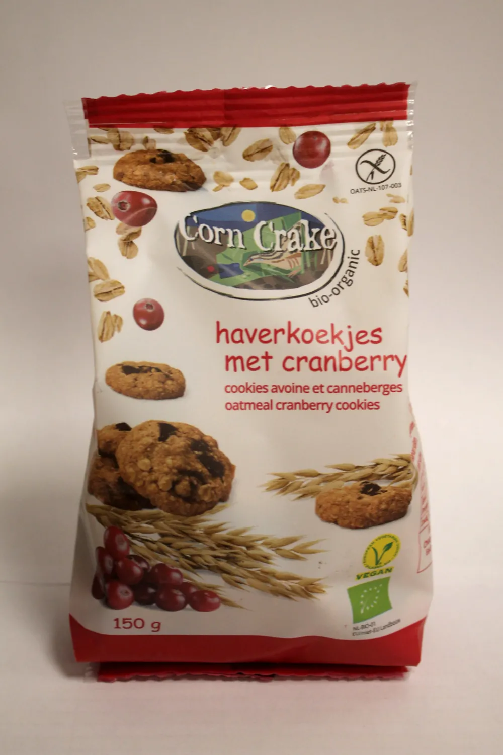 Corn Crake Koekjes>Haverkoekjes met Cranberry - 150g - BIO