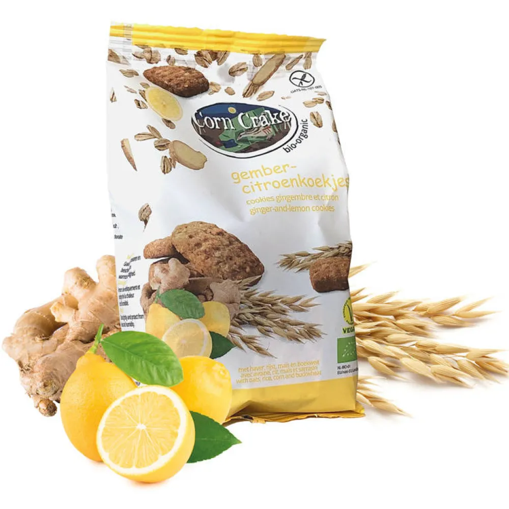 Corn Crake Koekjes>Haverkoekjes met Gember-Citroen - 150g - BIO