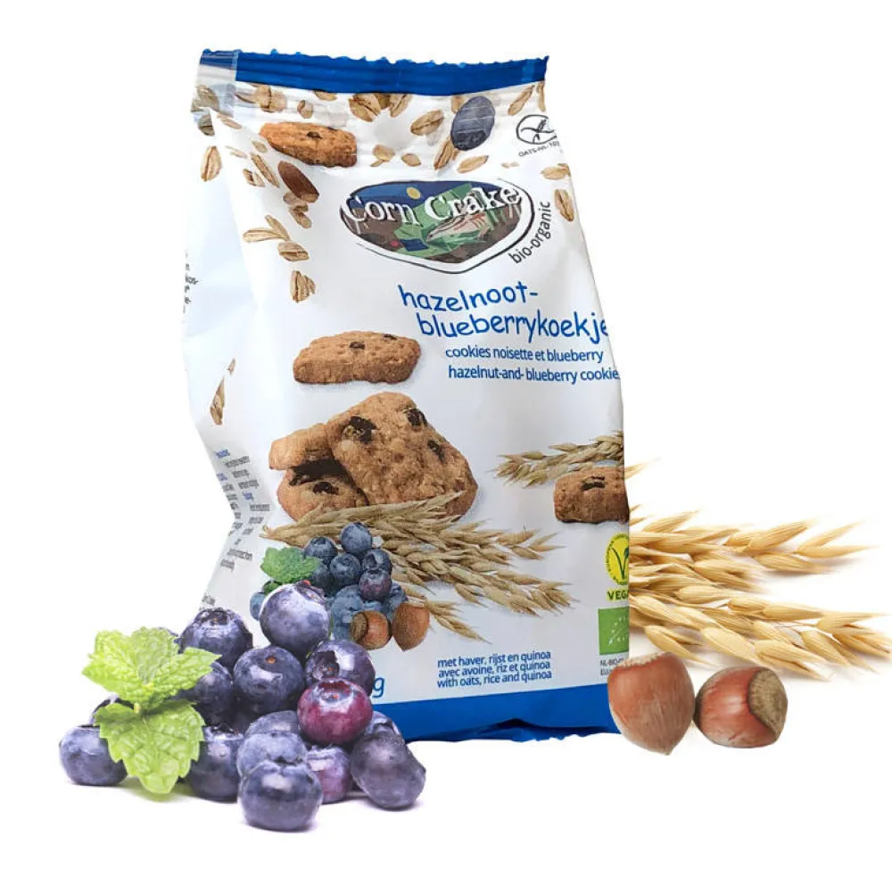 Corn Crake Koekjes>Haverkoekjes met Hazelnoot-Blueberry - 150g - BIO