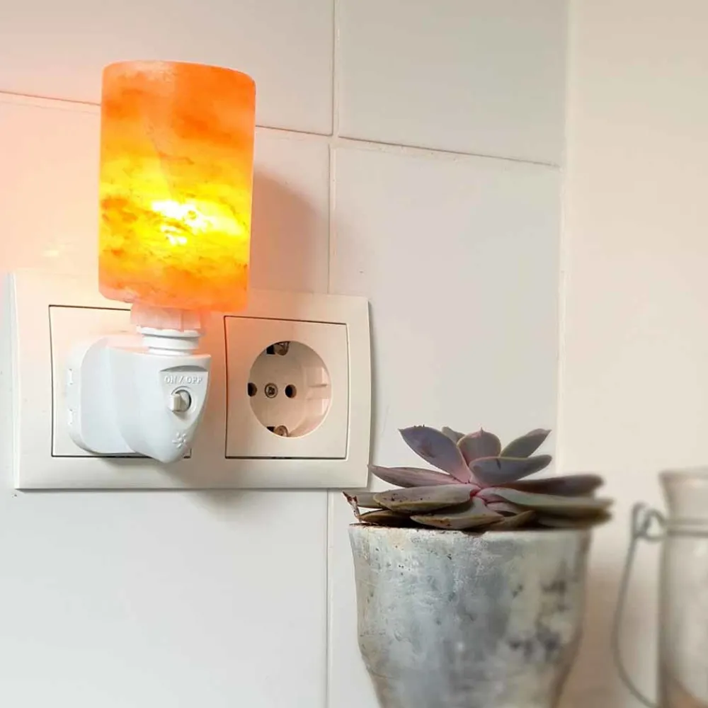 SelNature Nachtrust|Stress>Himalayazout nachtlamp voor stopcontact - Cilinder