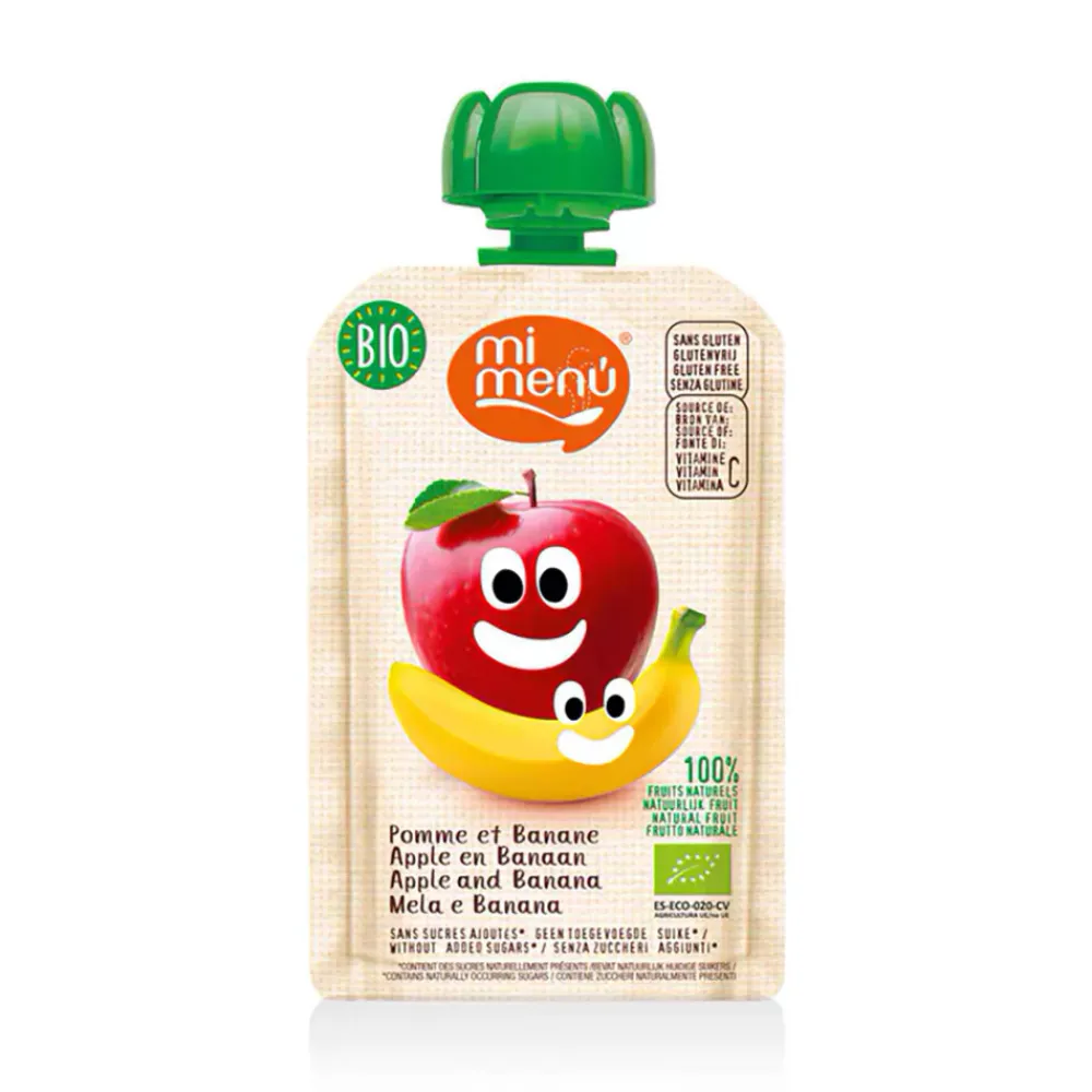 Mi Menu Fruit & Noten|Sap & Frisdranken>Knijpfruit Appel Banaan - 100g - BIO