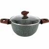 Natura Induction Kookpan>Kookpan 24cm met 2 hout-look grepen + glasdeksel - VegeTek