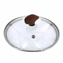 Natura Induction Kookpan>Kookpan 24cm met 2 hout-look grepen + glasdeksel - VegeTek