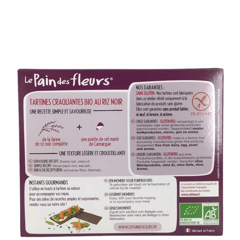 Le Pain des Fleurs Crackers En Wafels>Krokante crackers zwarte rijst - 150gr - BIO