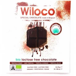 Wiloco Chocolade>Lactosevrije Chocoladereep 'Puur' 66% - 90g - BIO