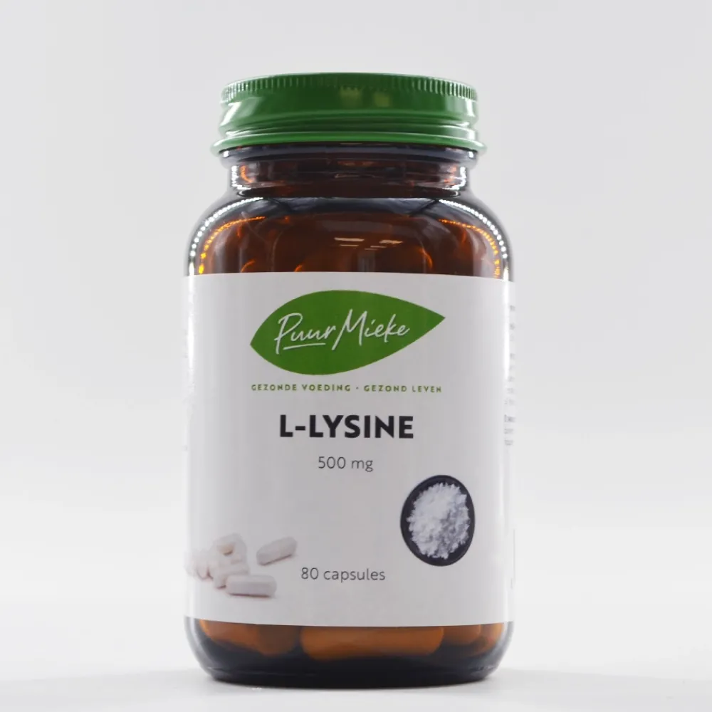 Puur Mieke Puur Mieke Supplementen|Aminozuren>L-Lysine - 500mg - 80 caps