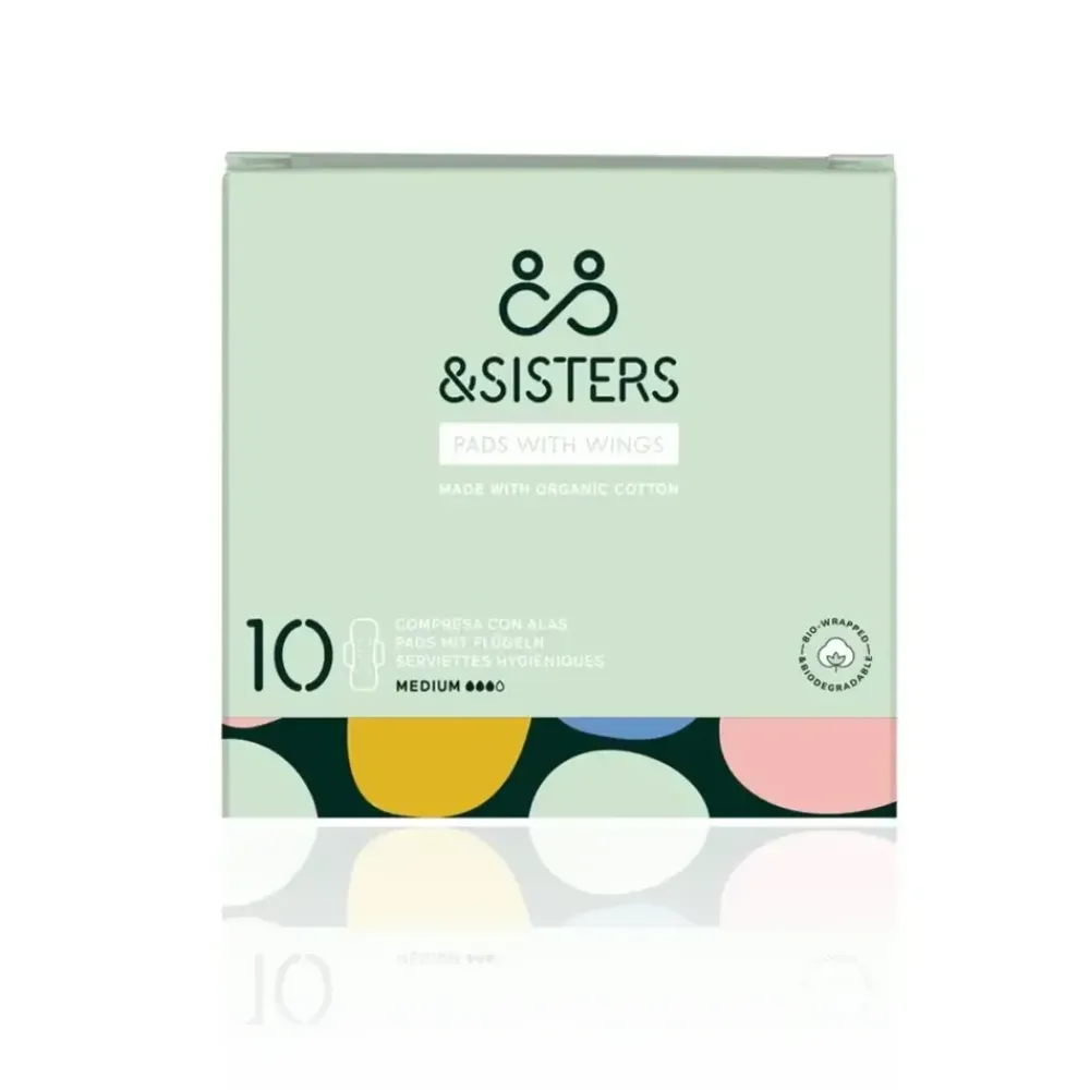 &SISTERS Intieme Verzorging/Inlegkruisjes En Maandverband|Maandverband>Maandverband met Vleugels - Medium - 10 stuks