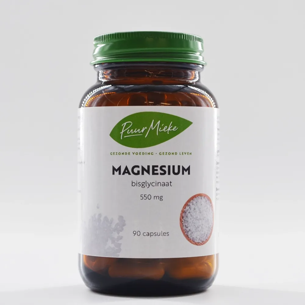 Puur Mieke Stress|Spieren>Magnesium Bisglycinaat - 550mg - 90 caps