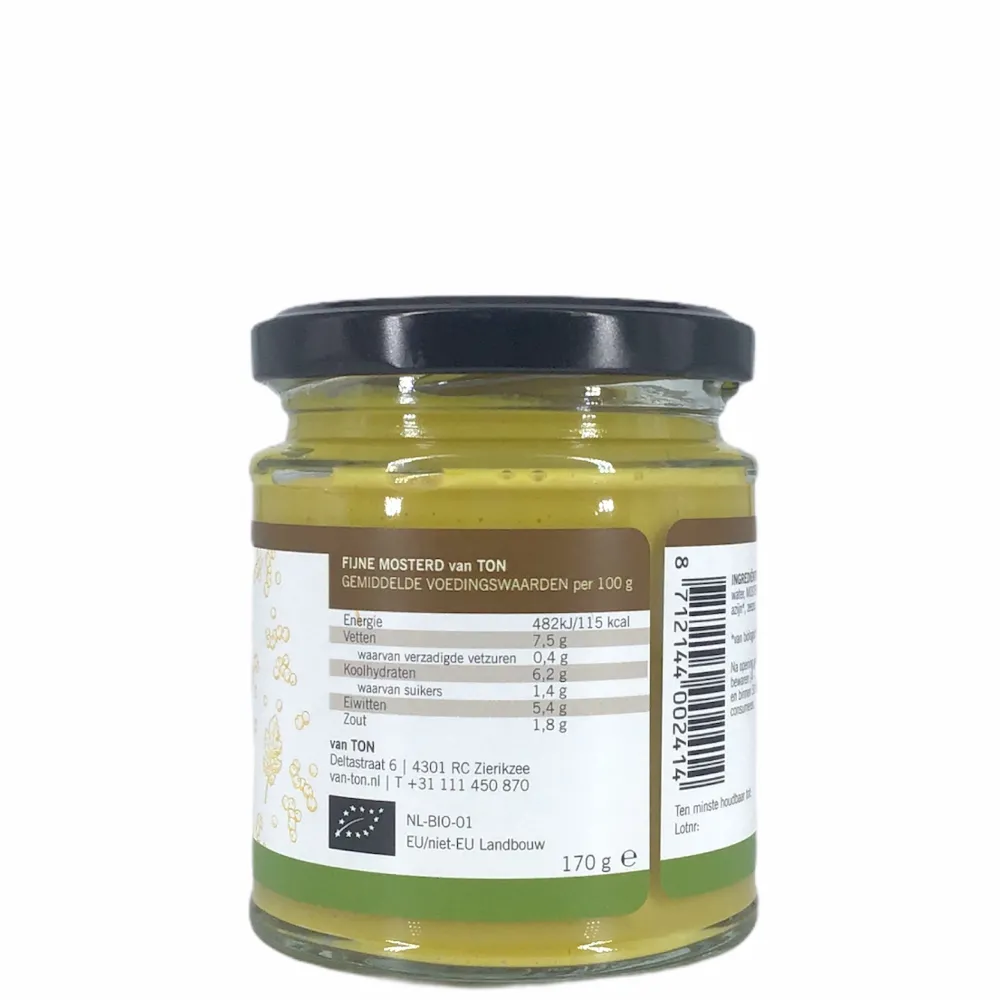 van TON Mayonaise En Mosterd>Mosterd Fijn 170 gram - BIO