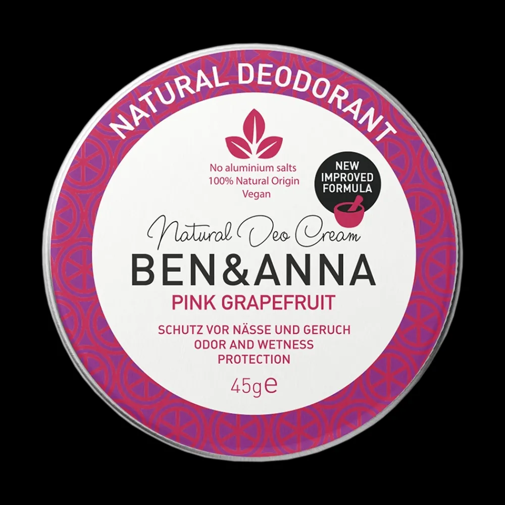 Ben & Anna Deodorant>Natuurlijke Deodorant Creme - Pink Grapefruit - 45gr