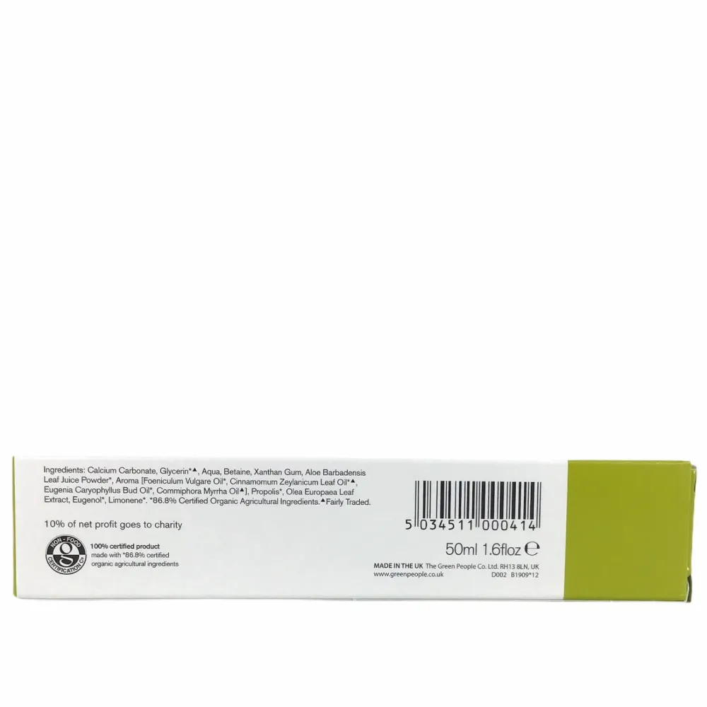 Green People Tandpasta>Natuurlijke Tandpasta - Venkel & Propolis - 50ml