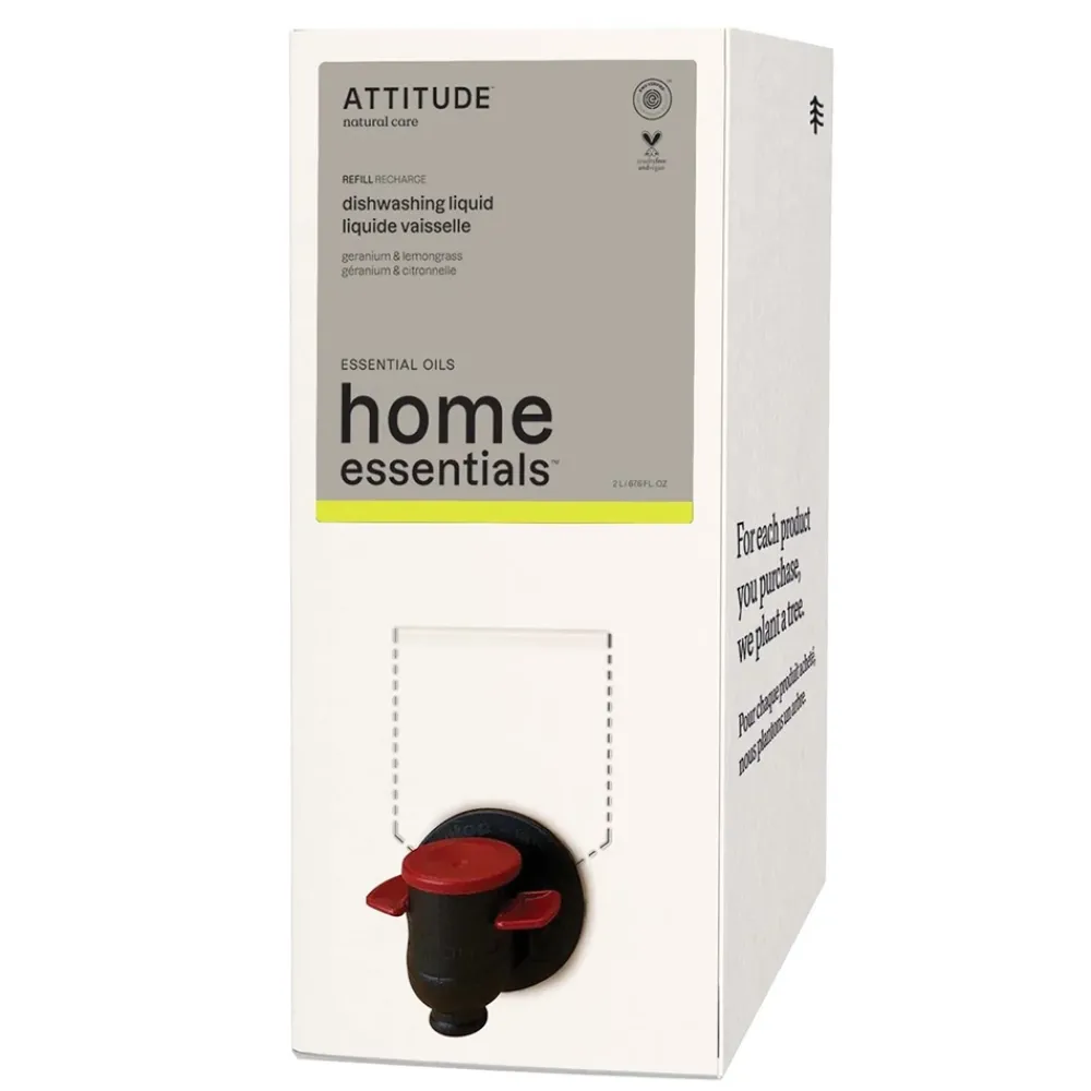 ATTITUDE Schoonmaakproducten|Afwasmiddel>Refill - Afwasmiddel - Geranium & Citroengras - 2000ml