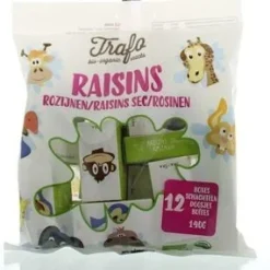 Trafo Fruit & Noten|Zuidvruchten>Rozijnen in kinderdoosje - 140g, 12 doosjes - BIO