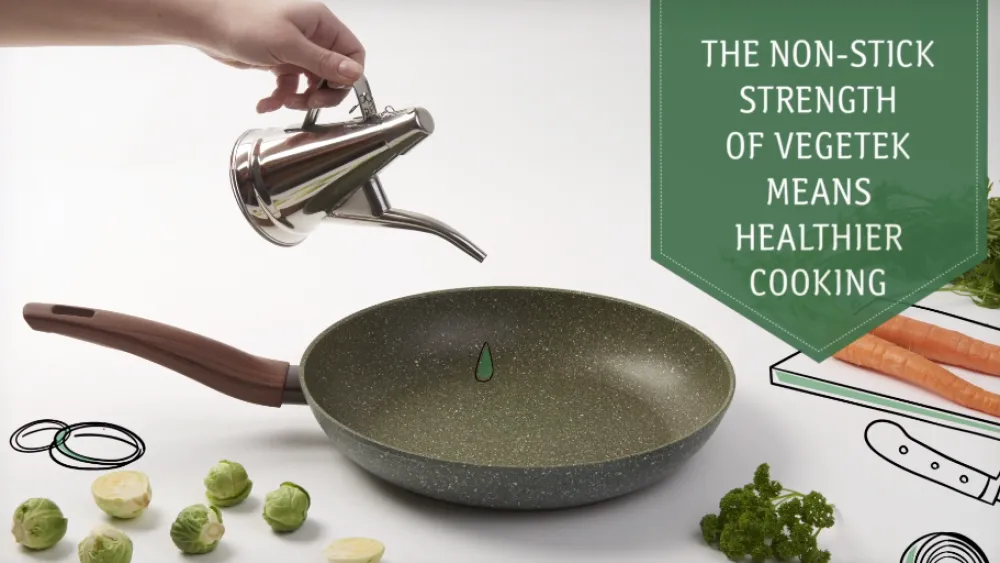 Natura Induction Hapjespan Zonder Teflon>Serveer-/hapjespan 28cm met 2 grepen - VegeTek