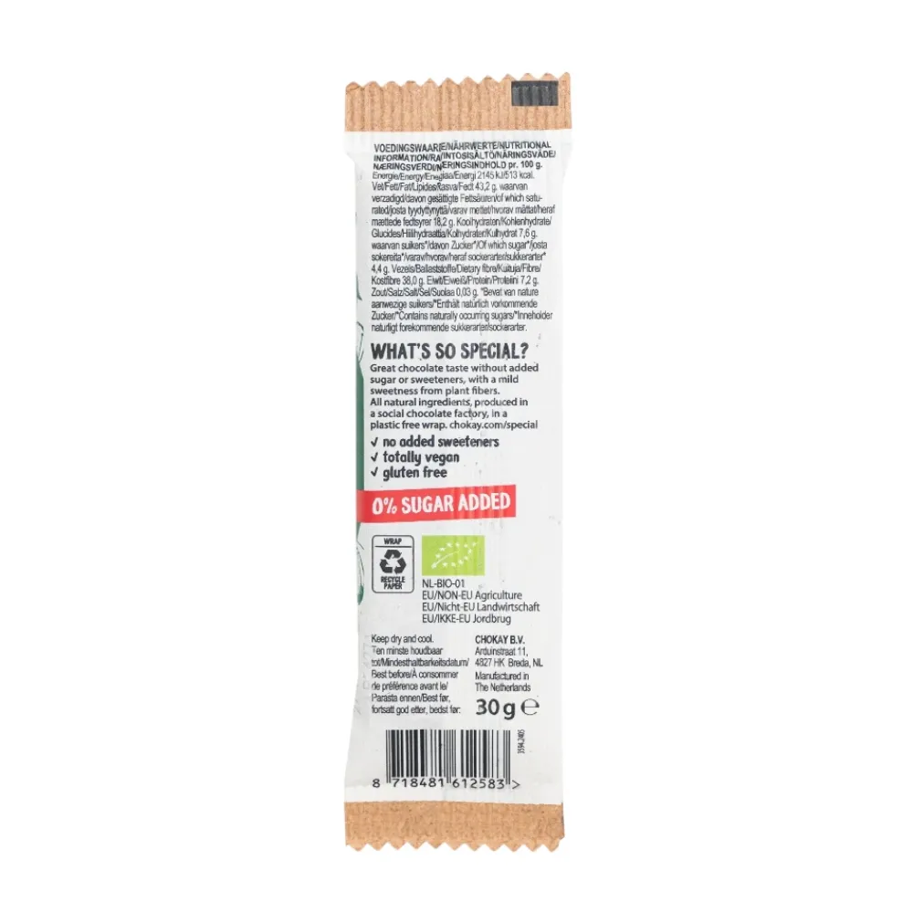 Chokay Chocolade>Snack Bar - Dark Heavenly Hazel - 30g - BIO