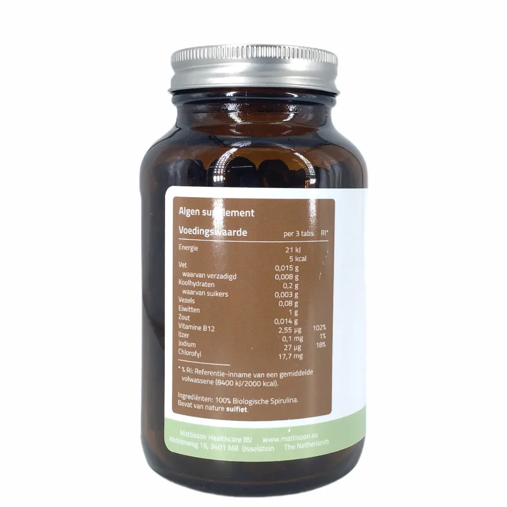 Mattisson Specials|Algen En Zee>Spirulina - Arthrospira platensis - (240 tabletten) 500mg - BIO