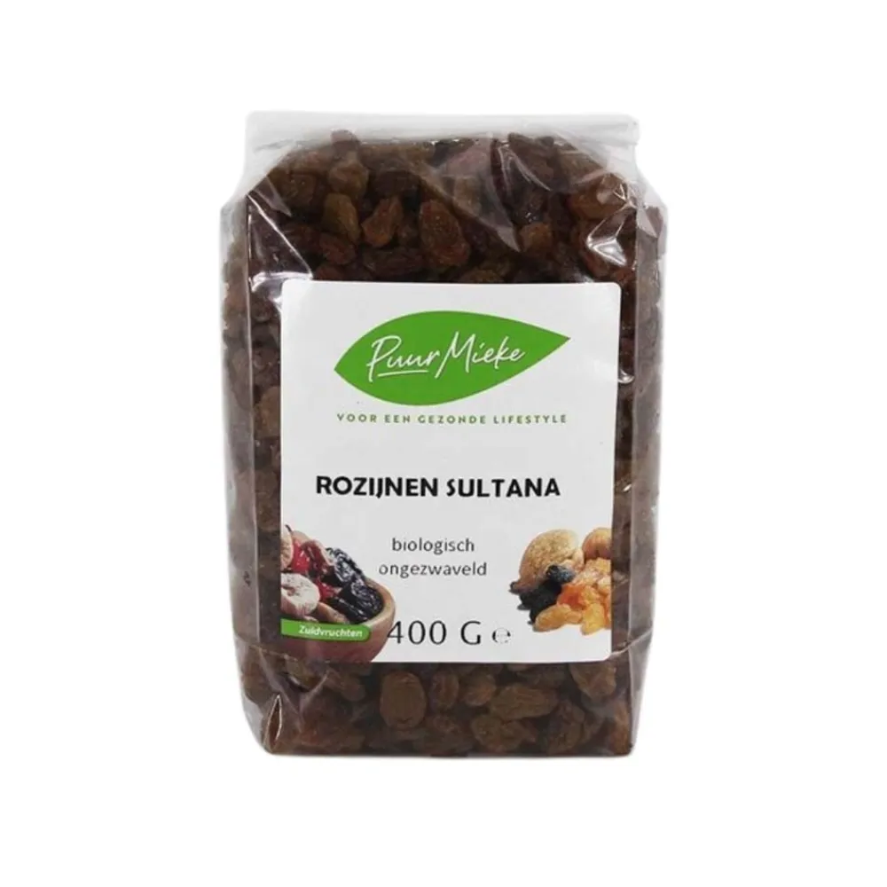 Puur Mieke Fruit & Noten|Bessen En Zuidvruchten>Sultana Rozijnen - 400g - BIO