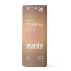 ATTITUDE Zonnebrand|Zonbescherming>Sunly Getinte Zonnebrandstick SPF30 - Ongeparfumeerd - 20g