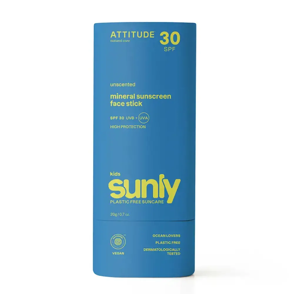 ATTITUDE Zonnebrand|Zonbescherming>Sunly Zonnebrandstick SPF30 KIDS - Ongeparfumeerd