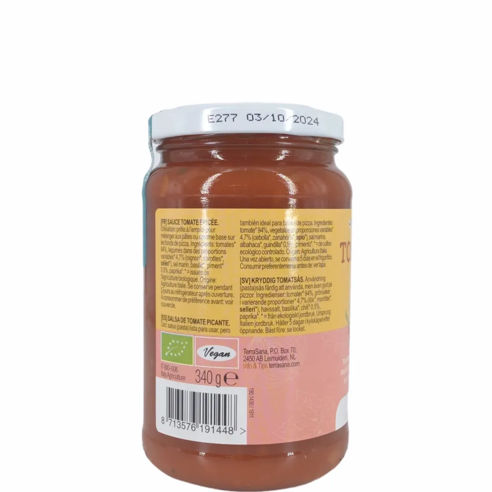 Terrasana Conserven (in Glas)|Tomatensaus>Tomatensaus pikant - 340g - BIO