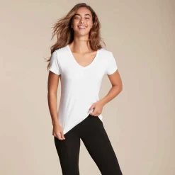 Boody Shirts>T-shirt Dames met V-hals - wit