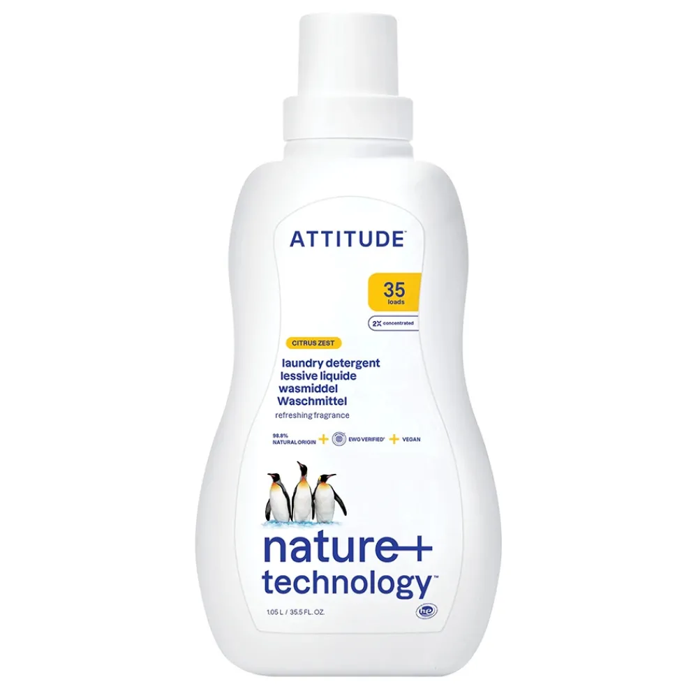 ATTITUDE Wasmachine En Vaatwasser>Vloeibaar Wasmiddel - 35 beurten - Citrus Zest - 1050ml