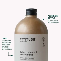 ATTITUDE Wasmachine|Wasmachine En Vaatwasser>Wasmiddel - Geranium & Citroengras - 1000ml