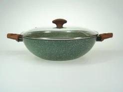 Natura Induction Wokpan Zonder Teflon>Wok/Wadjan XL 32cm - 2 grepen met Deksel - VegeTek