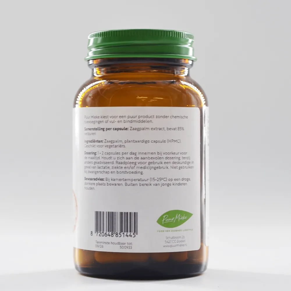 Puur Mieke Vruchtbaarheid|Man>Zaagpalm - 485mg - 60 caps